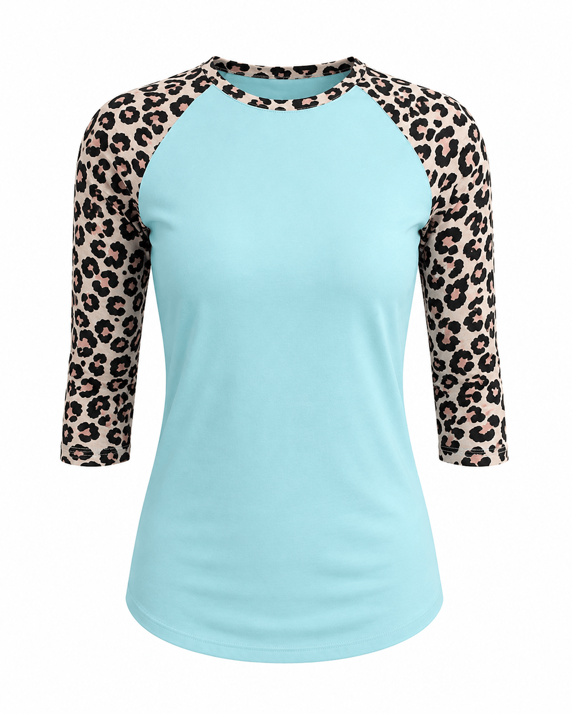 ILTEX Apparel Adult Clothing Cheetah Light Cyan Polyester Top