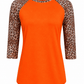 ILTEX Apparel Adult Clothing Cheetah Orange Dark Brown Polyester Top