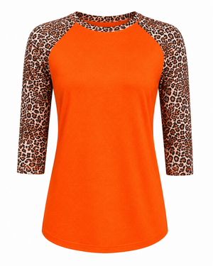 ILTEX Apparel Adult Clothing Cheetah Orange Dark Brown Polyester Top