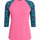 ILTEX Apparel Adult Clothing Cheetah Turquoise Pink Polyester Top