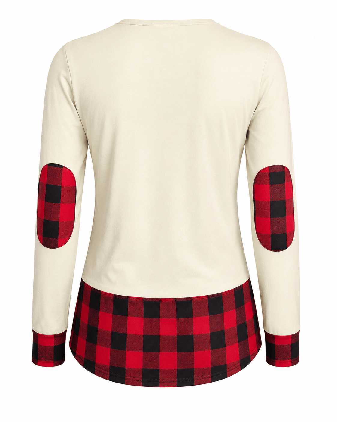 ILTEX Apparel Adult Clothing Color Block Beige Red Plaid Top