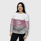 ILTEX Apparel Adult Clothing Color Block Light Pink Sequin Faded Cheetah Top