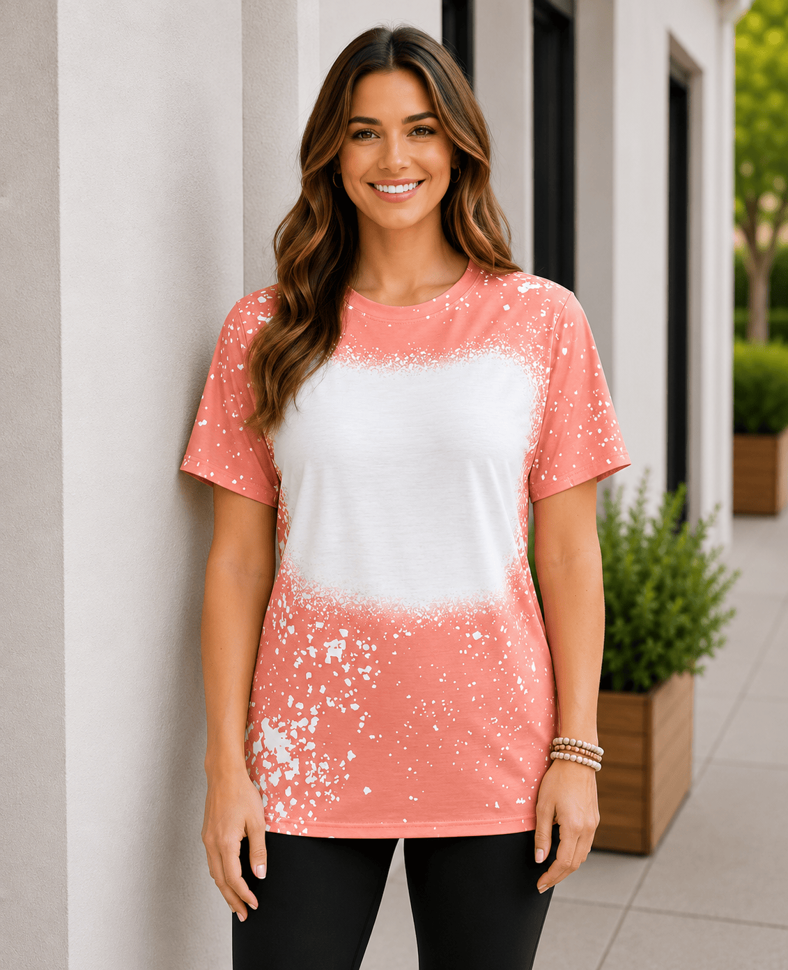 ILTEX Apparel Adult Clothing Coral / Small FAUX Bleached Tees - Adult