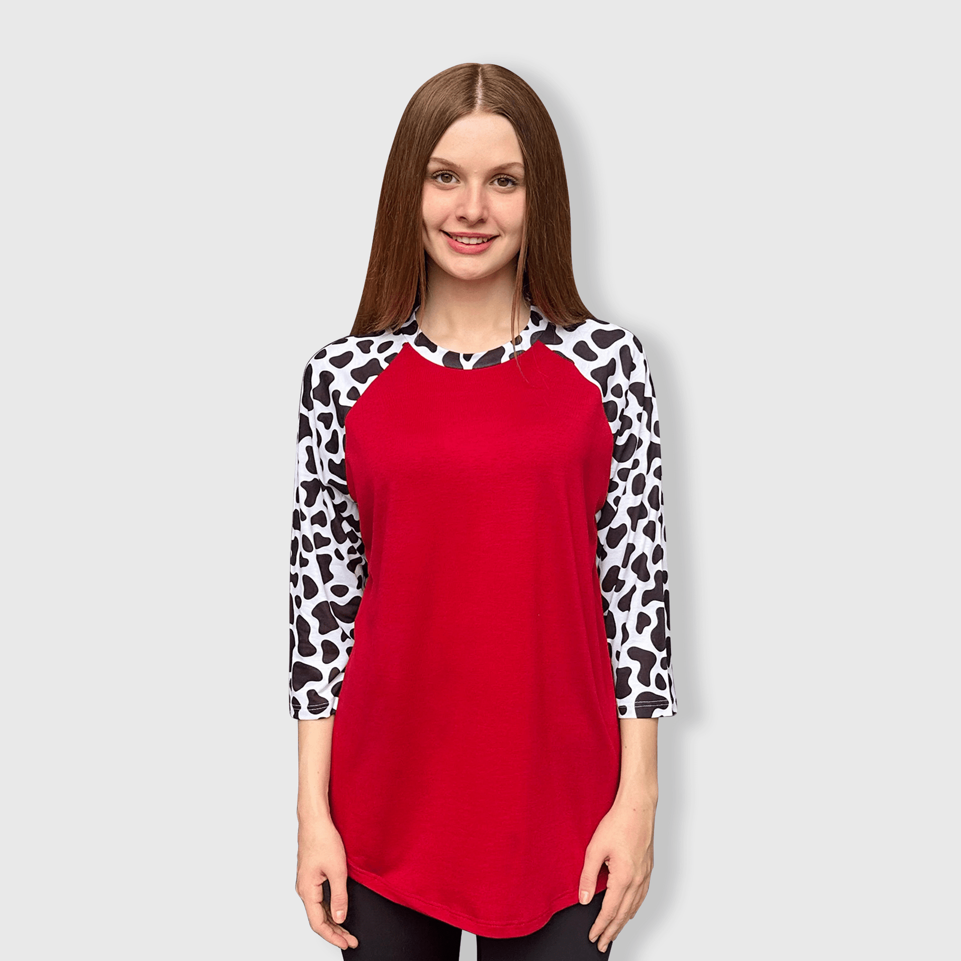 ILTEX Apparel Adult Clothing Cow Black Maroon Polyester Top
