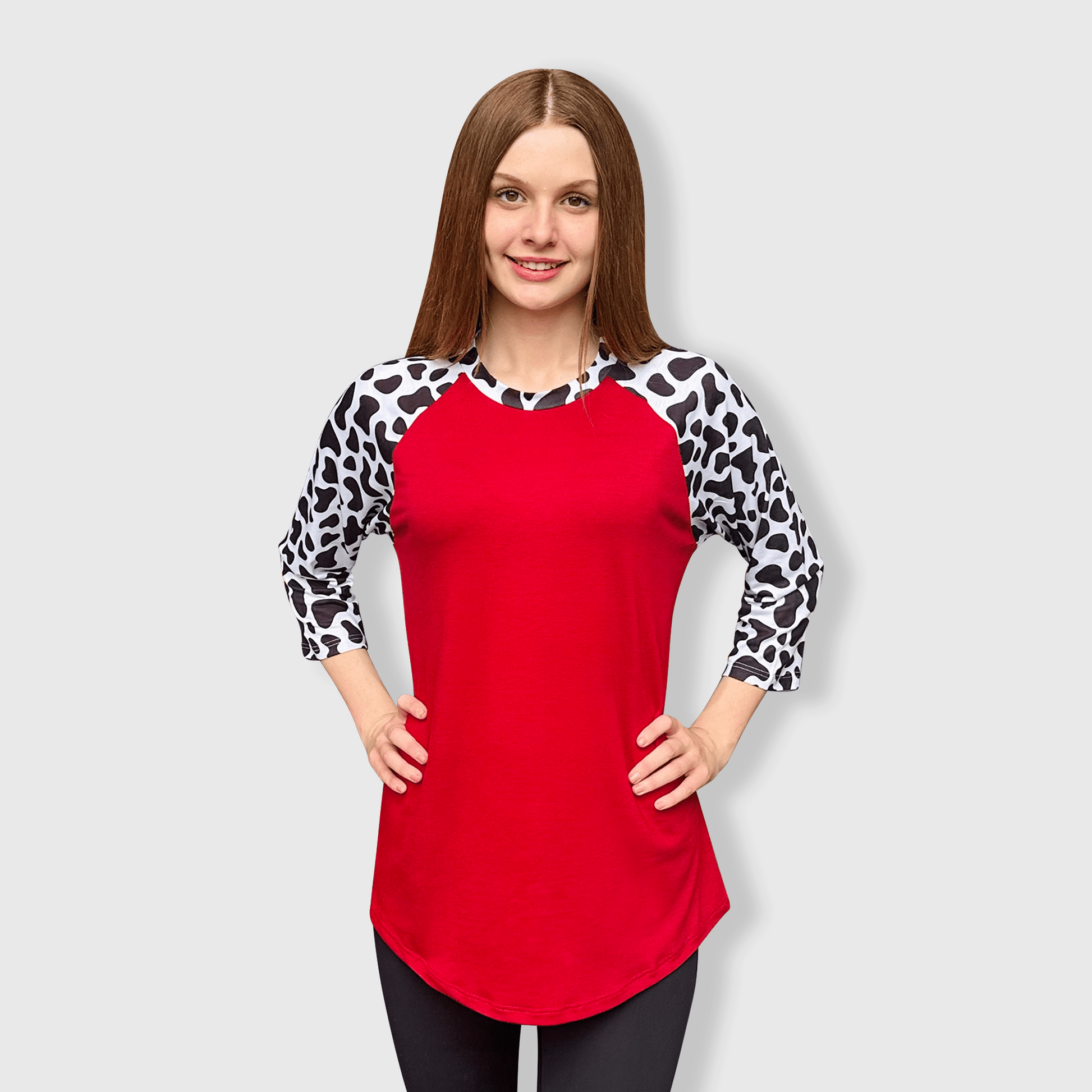 ILTEX Apparel Adult Clothing Cow Black Maroon Polyester Top