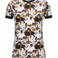 ILTEX Apparel Adult Clothing Cow Brown Black Short Sleeve Top