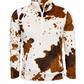 ILTEX Apparel Adult Clothing Cow Print Brown White Sherpa Pullover Women