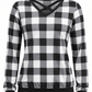 ILTEX Apparel Adult Clothing Crisscross V-Neck Black White Plaid Top