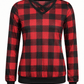 ILTEX Apparel Adult Clothing Crisscross V-Neck Red Plaid Top