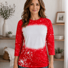 FAUX Bleached Raglan Tee - Adult - Dark Red