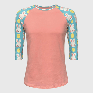 ILTEX Apparel Adult Clothing Easter Coral Bunny Egg Top