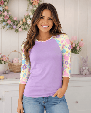 ILTEX Apparel Adult Clothing Easter Lavender Bunny Top