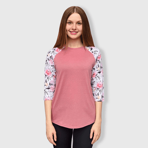 ILTEX Apparel Adult Clothing Floral Dusty Pink Polyester Top