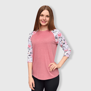 ILTEX Apparel Adult Clothing Floral Dusty Pink Polyester Top
