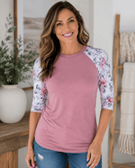 ILTEX Apparel Adult Clothing Floral Dusty Pink Polyester Top