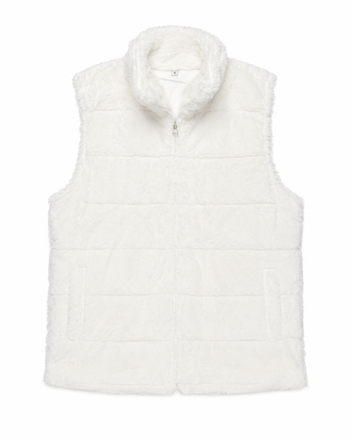 ILTEX Apparel Adult Clothing Fluffy White Sherpa Vest Women