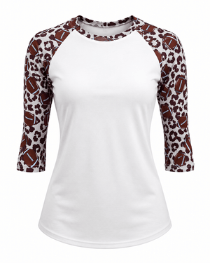 ILTEX Apparel Adult Clothing Football Cheetah White Polyester Top