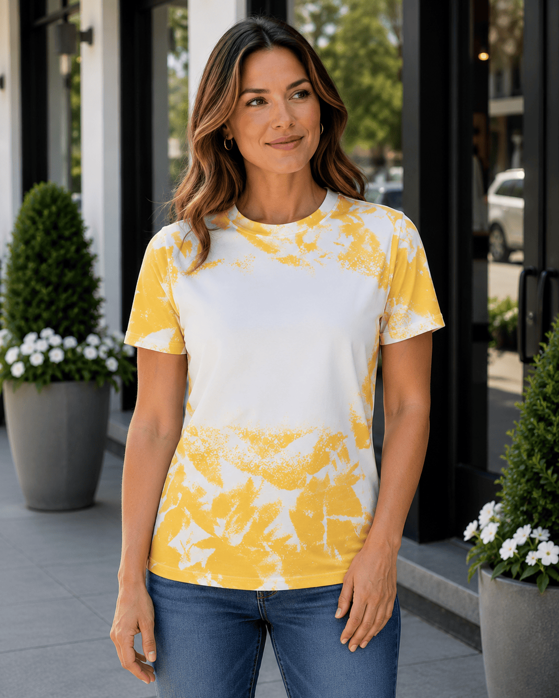ILTEX Apparel Adult Clothing Gold / Small Cloud Distressed Blank Faux Bleached Top