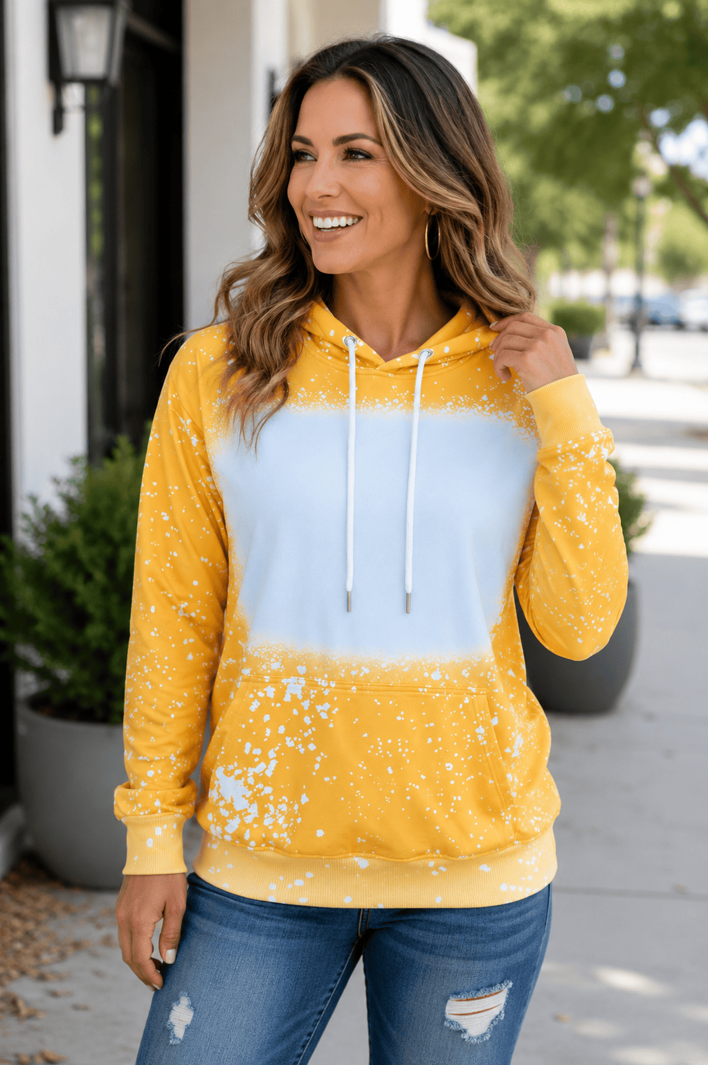 ILTEX Apparel Adult Clothing Gold / Small Faux Bleached Hoodie