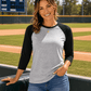 ILTEX Apparel Adult Clothing Gray/Black / Small Baseball Polyester Raglan Tee - Gray Body