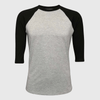 Baseball Polyester Raglan Tee - Gray Body - Gray/Black