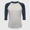 Baseball Polyester Raglan Tee - Gray Body - Gray/Navy