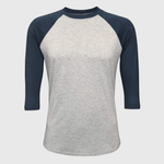 ILTEX Apparel Adult Clothing Gray/Navy / Small Baseball Polyester Raglan Tee - Gray Body