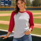 ILTEX Apparel Adult Clothing Gray/Red / Small Baseball Polyester Raglan Tee - Gray Body
