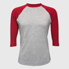 Baseball Polyester Raglan Tee - Gray Body - Gray/Red