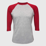 ILTEX Apparel Adult Clothing Gray/Red / Small Baseball Polyester Raglan Tee - Gray Body