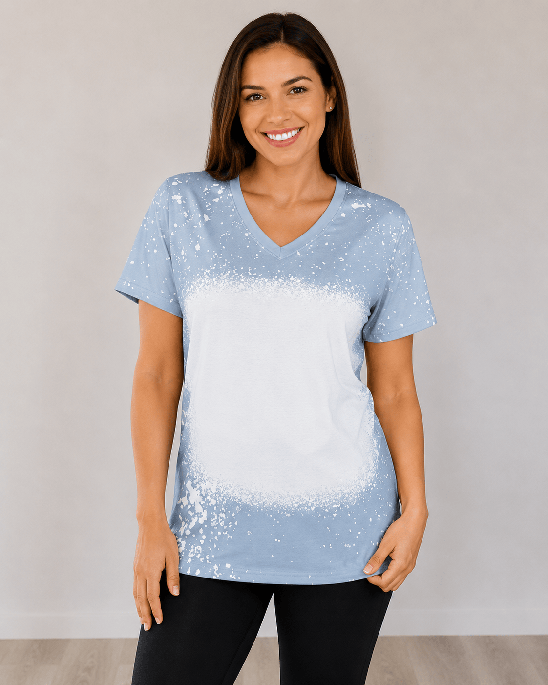ILTEX Apparel Adult Clothing Gray / Small V-Neck FAUX Bleached Tees