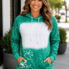 Faux Bleached Hoodie - Green