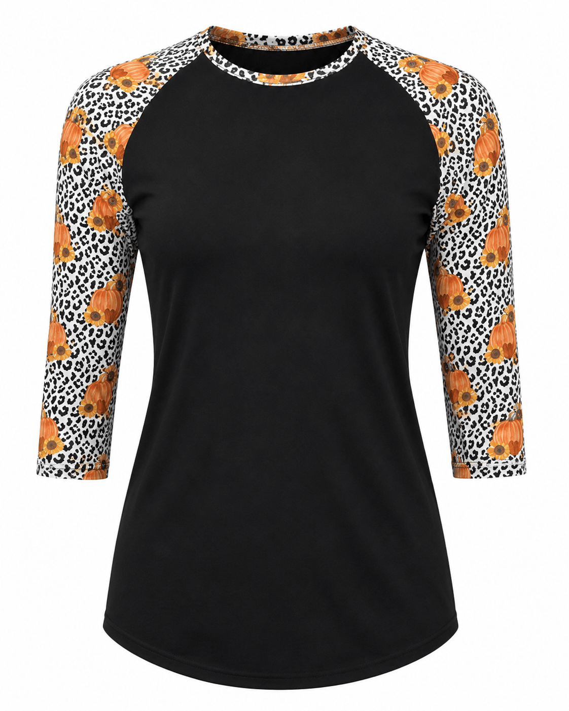 ILTEX Apparel Adult Clothing Halloween Pumpkin Sunflower Cheetah Top