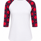 ILTEX Apparel Adult Clothing Heart Buffalo Plaid White Polyester Top