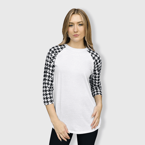ILTEX Apparel Adult Clothing Houndstooth White Polyester Top