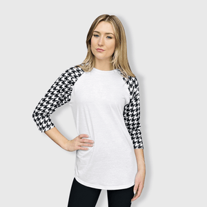 ILTEX Apparel Adult Clothing Houndstooth White Polyester Top