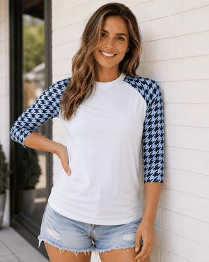 ILTEX Apparel Adult Clothing Houndstooth White Polyester Top