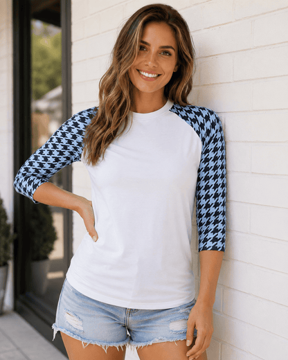 ILTEX Apparel Adult Clothing Houndstooth White Polyester Top