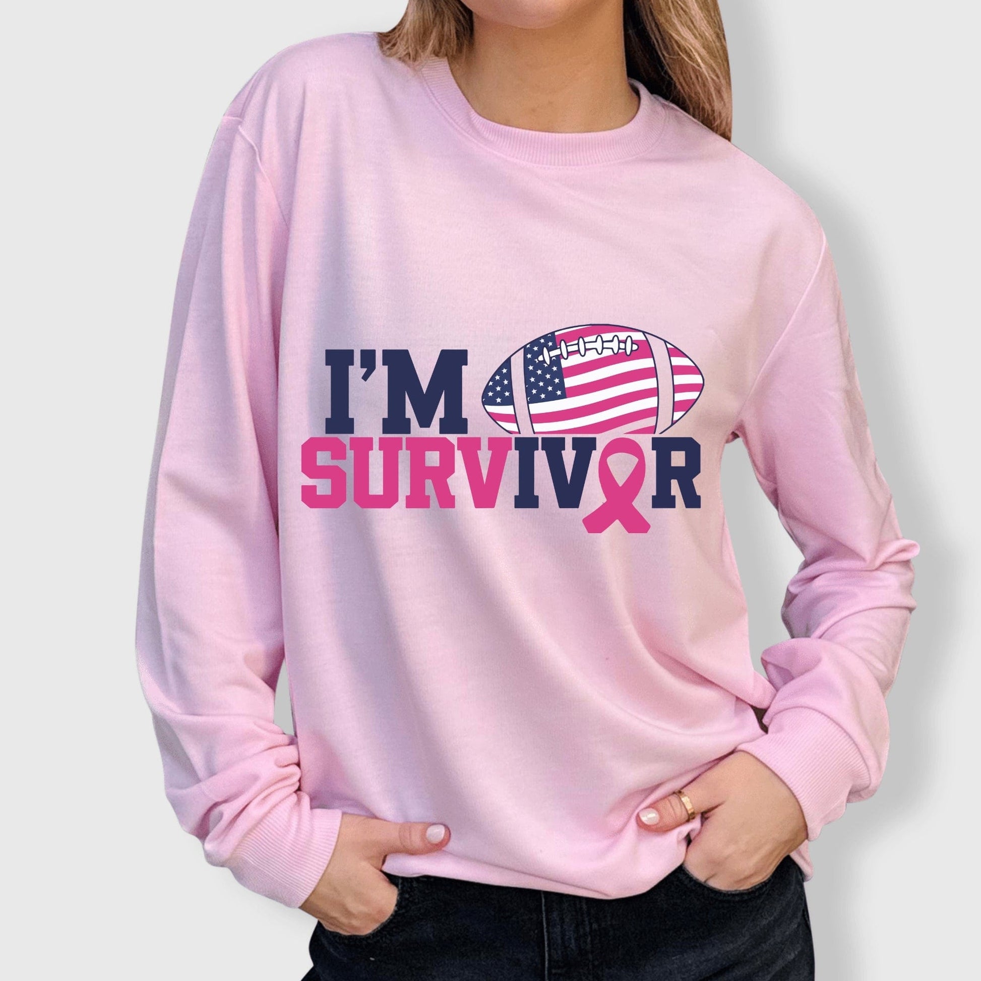 ILTEX Apparel Adult Clothing I’m a Survivor Tee - Pink Sweatshirt