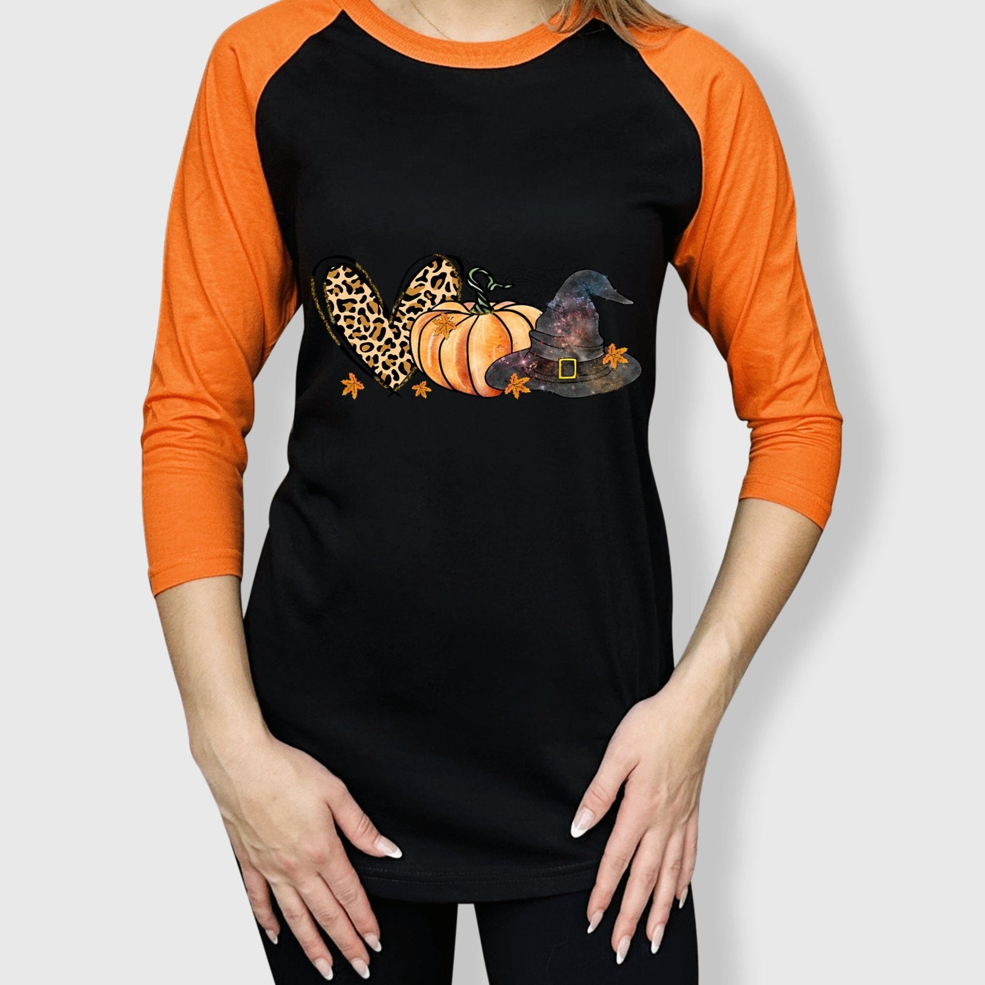 ILTEX Apparel Adult Clothing Leopard Heart Pumpkin Witch Tee