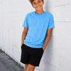 100% Polyester Cotton Feel Tees (Colors) - Youth - Light Blue