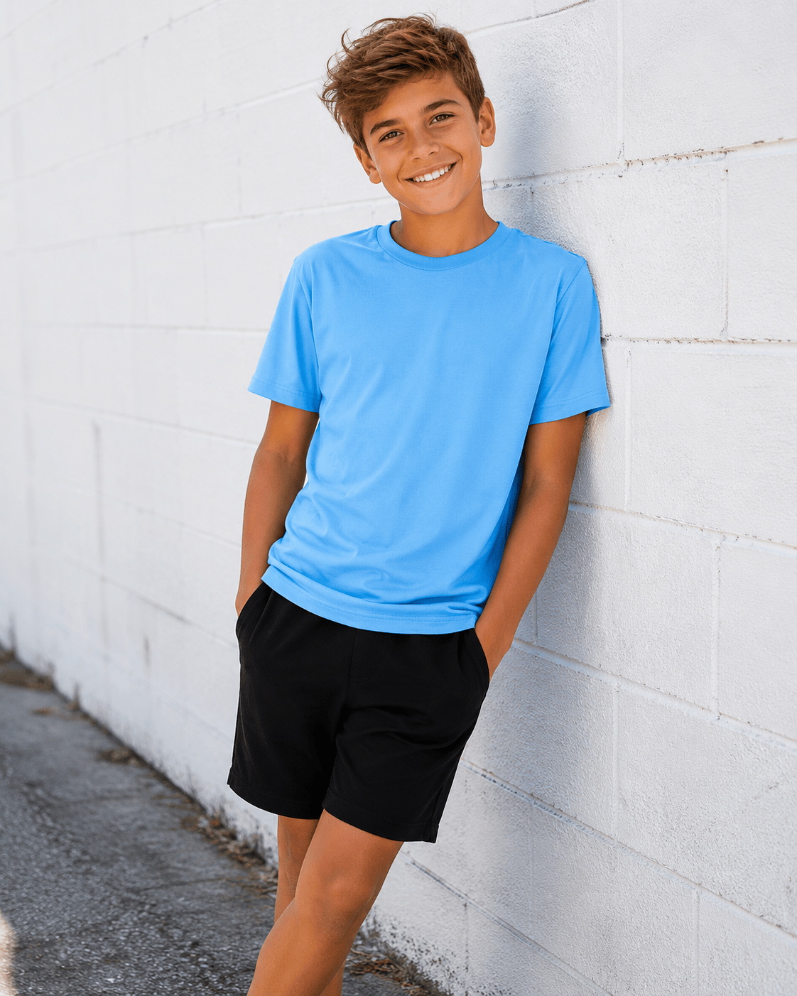 ILTEX Apparel Adult Clothing Light Blue / Y-Small 100% Polyester Cotton Feel Tees (Colors) - Youth