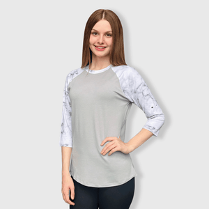 ILTEX Apparel Adult Clothing Marble Print Gray Polyester Top