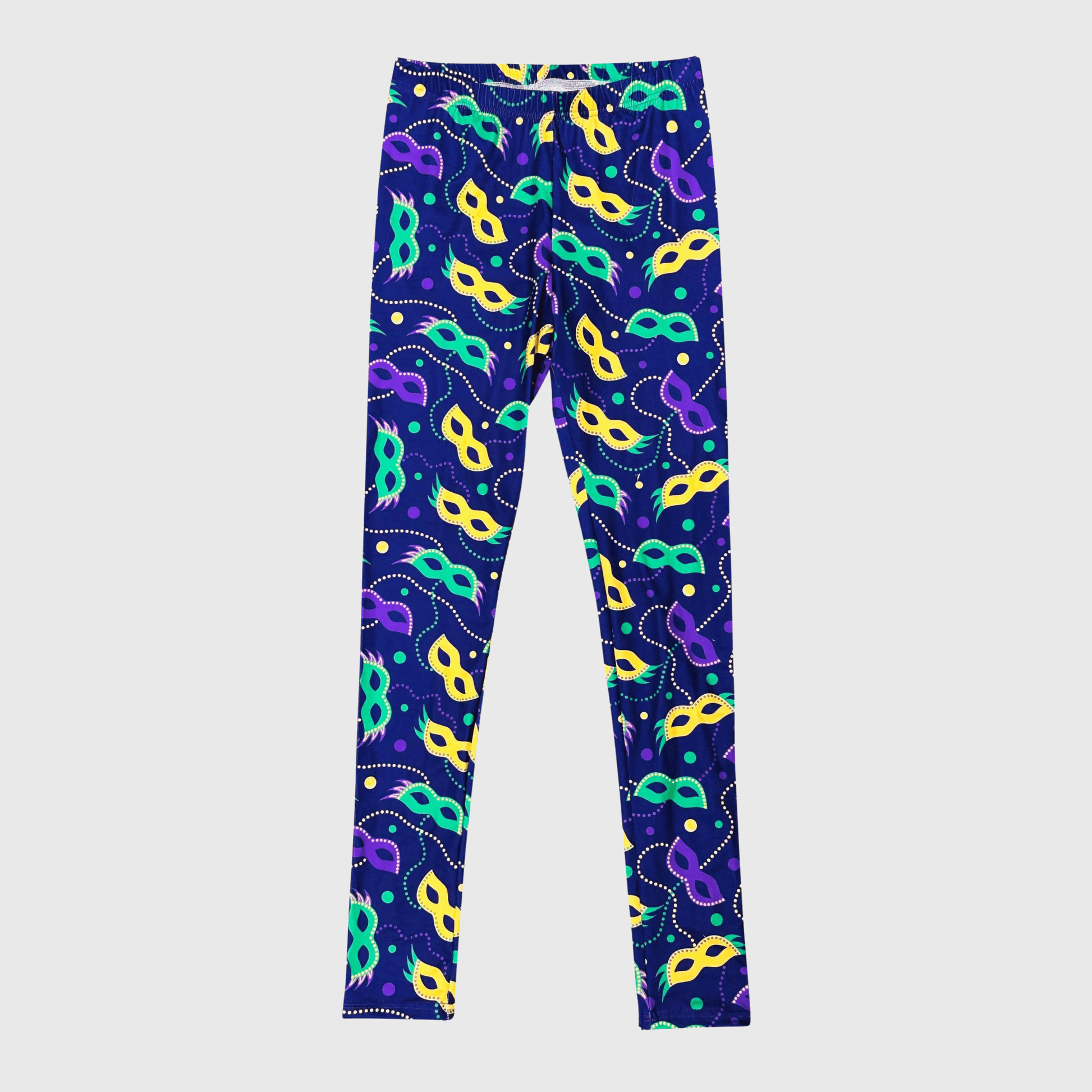 ILTEX Apparel Adult Clothing Mardi Gras Mask Purple Leggings
