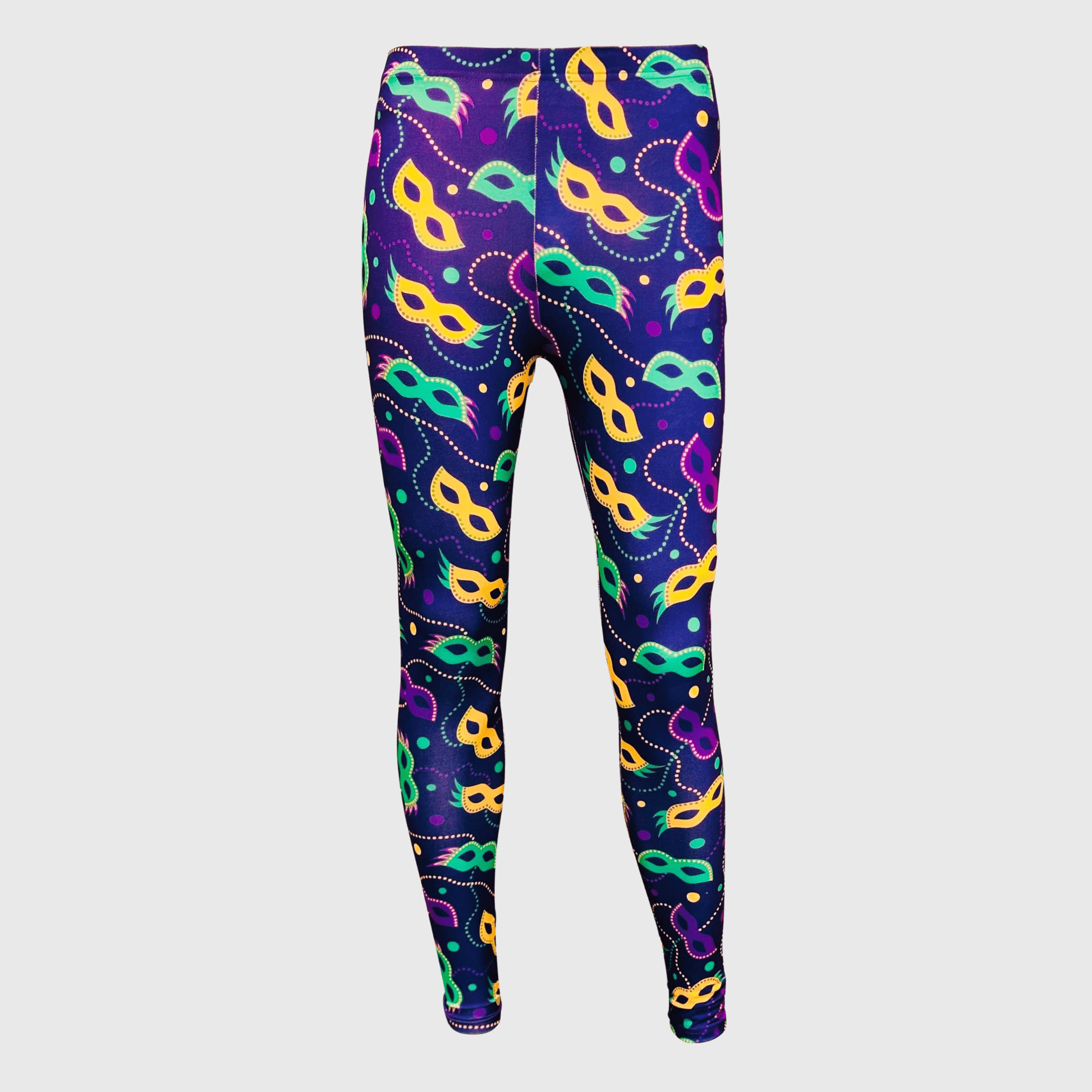 ILTEX Apparel Adult Clothing Mardi Gras Mask Purple Leggings