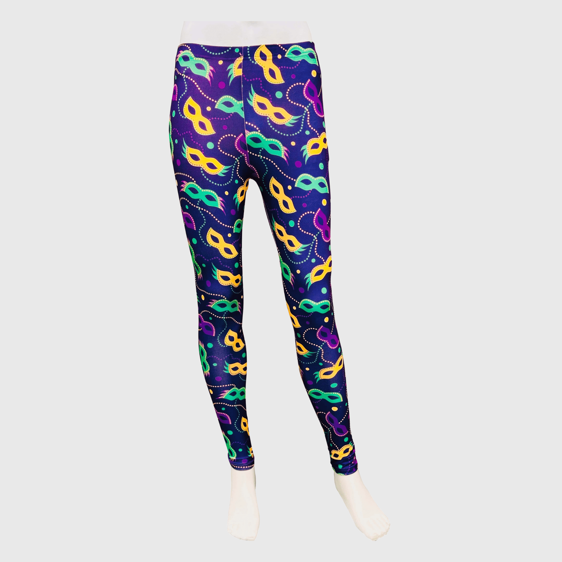 ILTEX Apparel Adult Clothing Mardi Gras Mask Purple Leggings