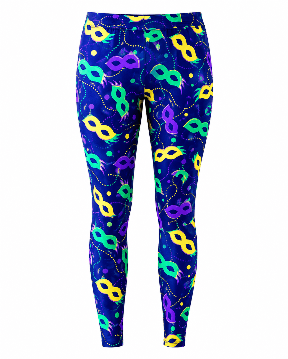 ILTEX Apparel Adult Clothing Mardi Gras Mask Purple Leggings