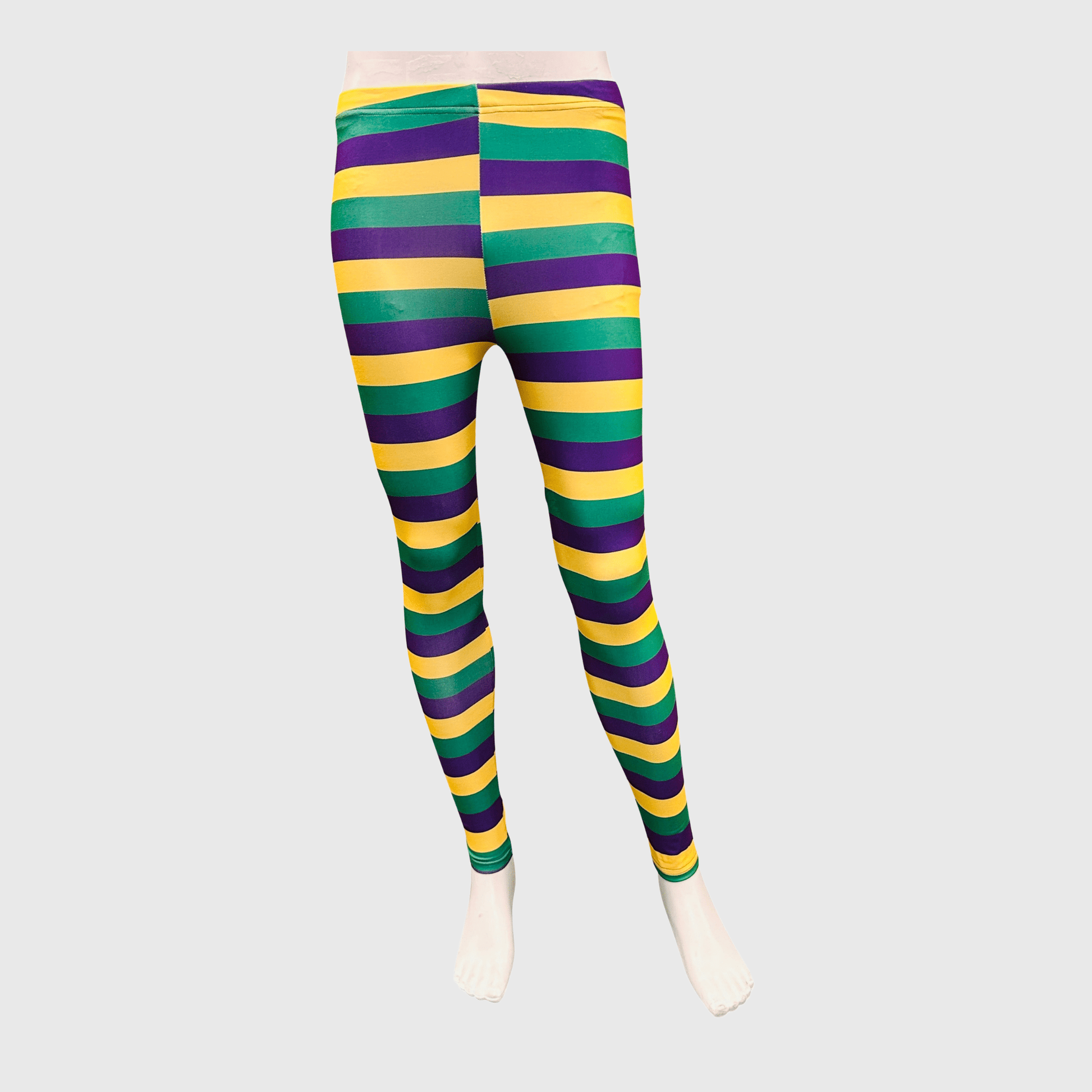 ILTEX Apparel Adult Clothing Mardi Gras Striped Leggings