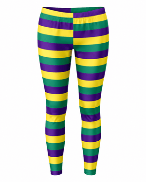 ILTEX Apparel Adult Clothing Mardi Gras Striped Leggings
