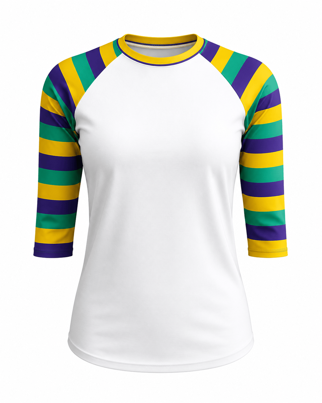 ILTEX Apparel Adult Clothing Mardi Gras Striped White Polyester Top
